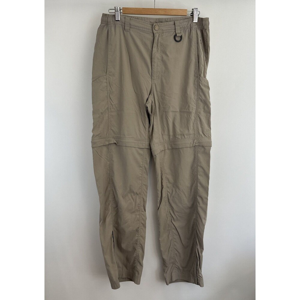 The North Face Convertible Pants Men M Tan Brown Packable Zip Off Shorts Outdoor